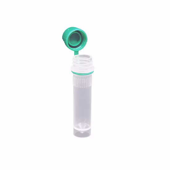 Tubo para criotubo de lâmina de microscopia semidura não reciclada com ponta de pipeta tampa de rosca